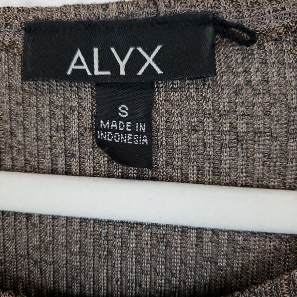 Alyx Asymmetrical Tunic Top Women S Stretchy Long Sleeves Semi Sheer Pewter - Picture 7 of 8